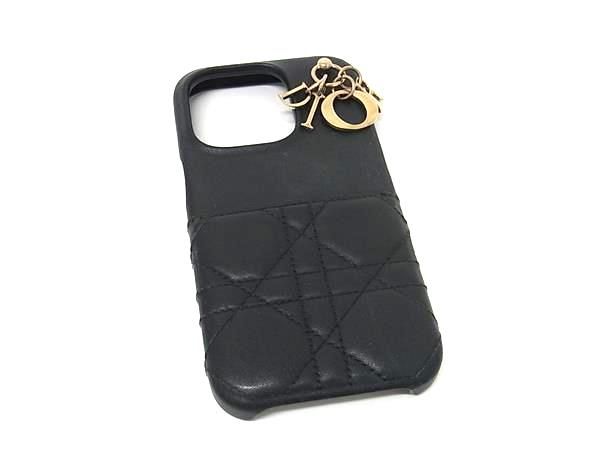 Dior iPhoneケース ブラック カナージュ ChristianDior ディオール レディディオール カナージュ レザー