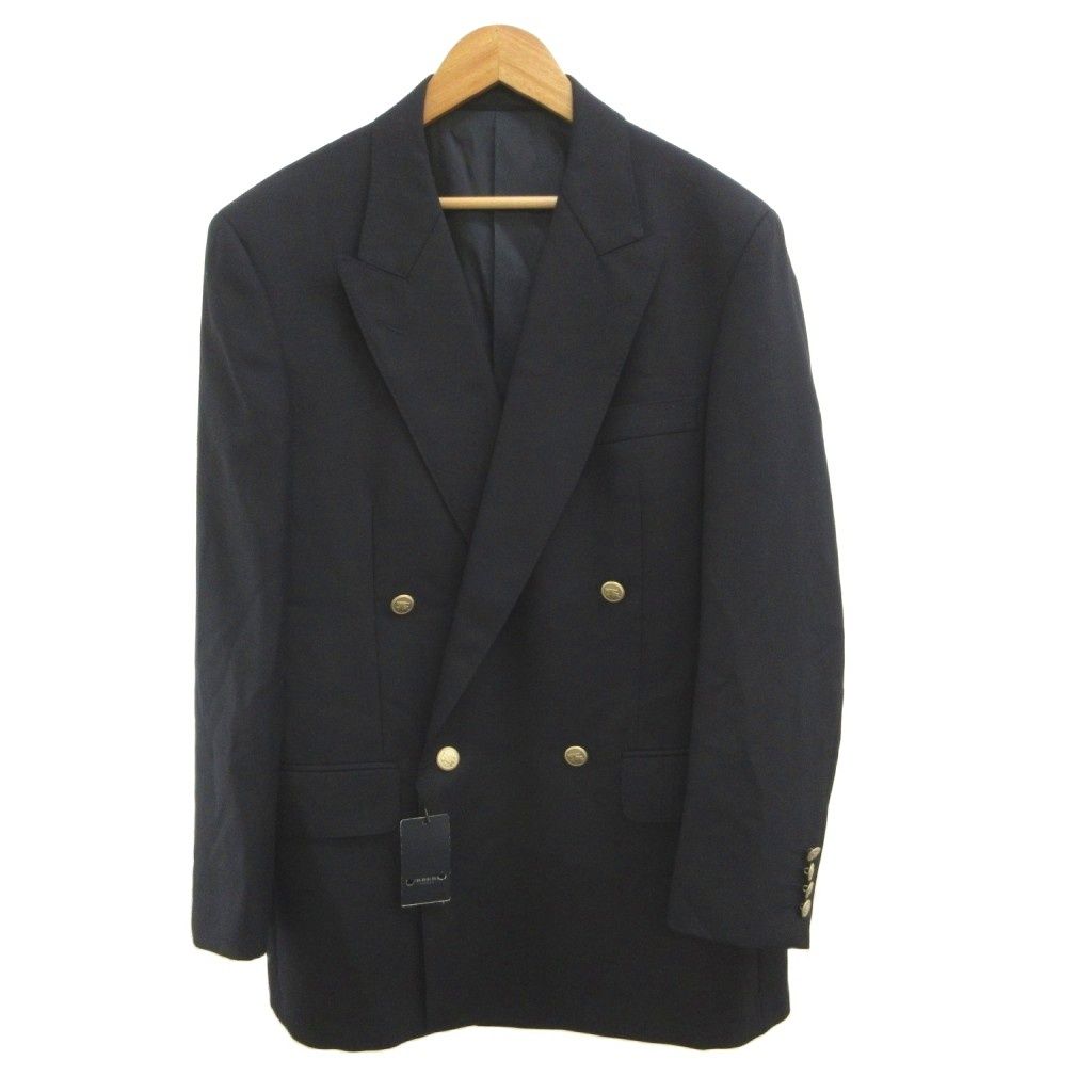 バーバリー ロンドン BURBERRY LONDON タグ付き テーラードジャケット 紺ブレ 金ボタン ダブルブレスト カシミヤ混 92A5 ピークドラペル 紺 ネイビー BBG90-500-29 /YU ■ECD009