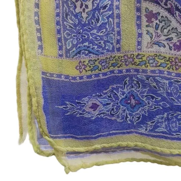 値下げ【美品】ETRO エトロ 超大判シルクスカーフ ペイズリー柄 エトロ ETRO スカーフ 大判 絹 シルク ペイズリー柄 総柄 ロゴ 紫