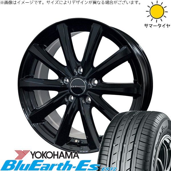 ZR-V ヤリスクロス 215/65R16 サマータイヤ ホイール 4本セット | ヨコハマタイヤ ブルーアース ES32 × コスミック D.TEN ブラック 16インチ 6.5J +48 5穴114.3