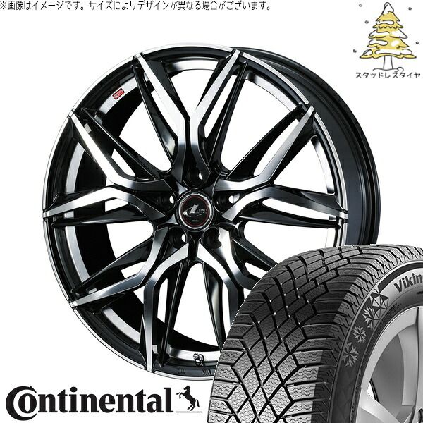 レガシィB4 225/55R17 スタッドレスタイヤ ホイール 4本セット | コンチネンタル バイキングコンタクト7 × ウェッズ レオニス LM パールブラック/ミラーカット 17インチ 7J +53 5穴114.3 155,001円