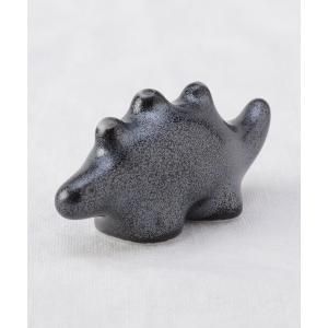 【新品・5営業日で発送】アワサカ メーカー取寄 江戸っ子恐竜 黒x青 ステゴザウルス 箸置 日本製 美濃焼 食器 陶器 (-)【入数:40】