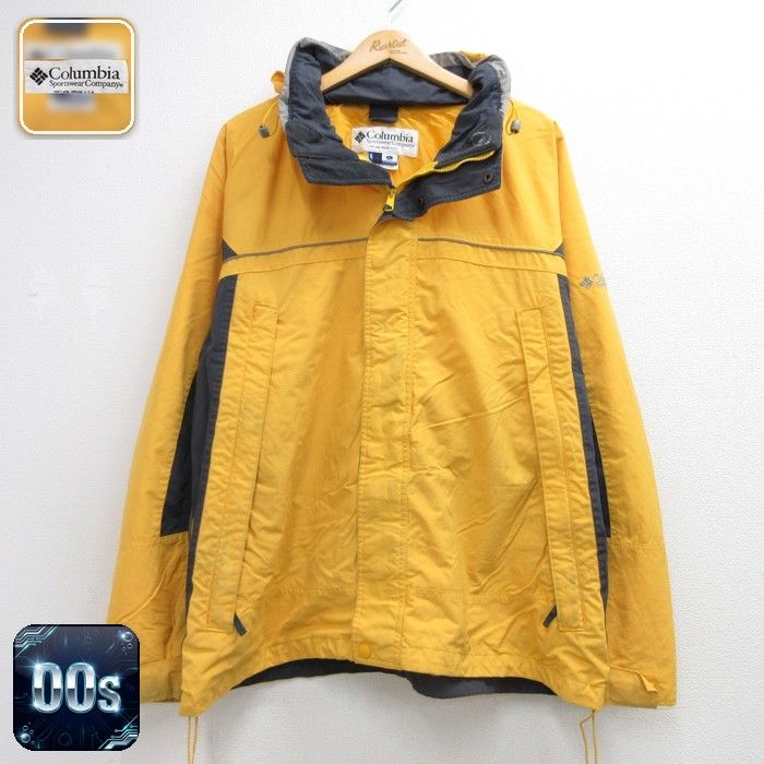XL/古着 Columbia コロンビア 長袖 ジャケット ナイロン メンズ 00年代 00s リフレクター イエロー 26sep04