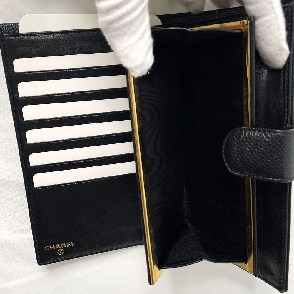 CHANEL(シャネル)シャネル キャビアスキン長財布 大きなココマーク型