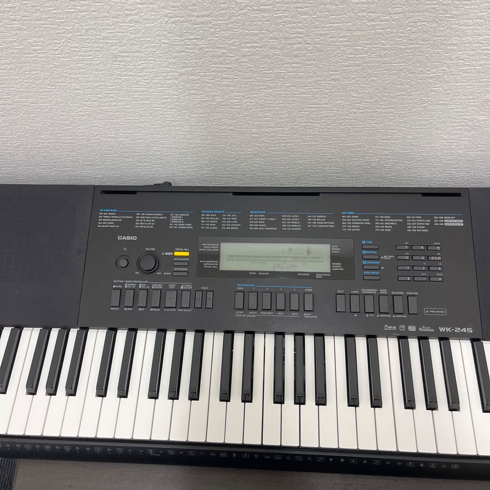76鍵盤・動作良好】CASIO ベーシックキーボード WK-245 / 譜面立て付