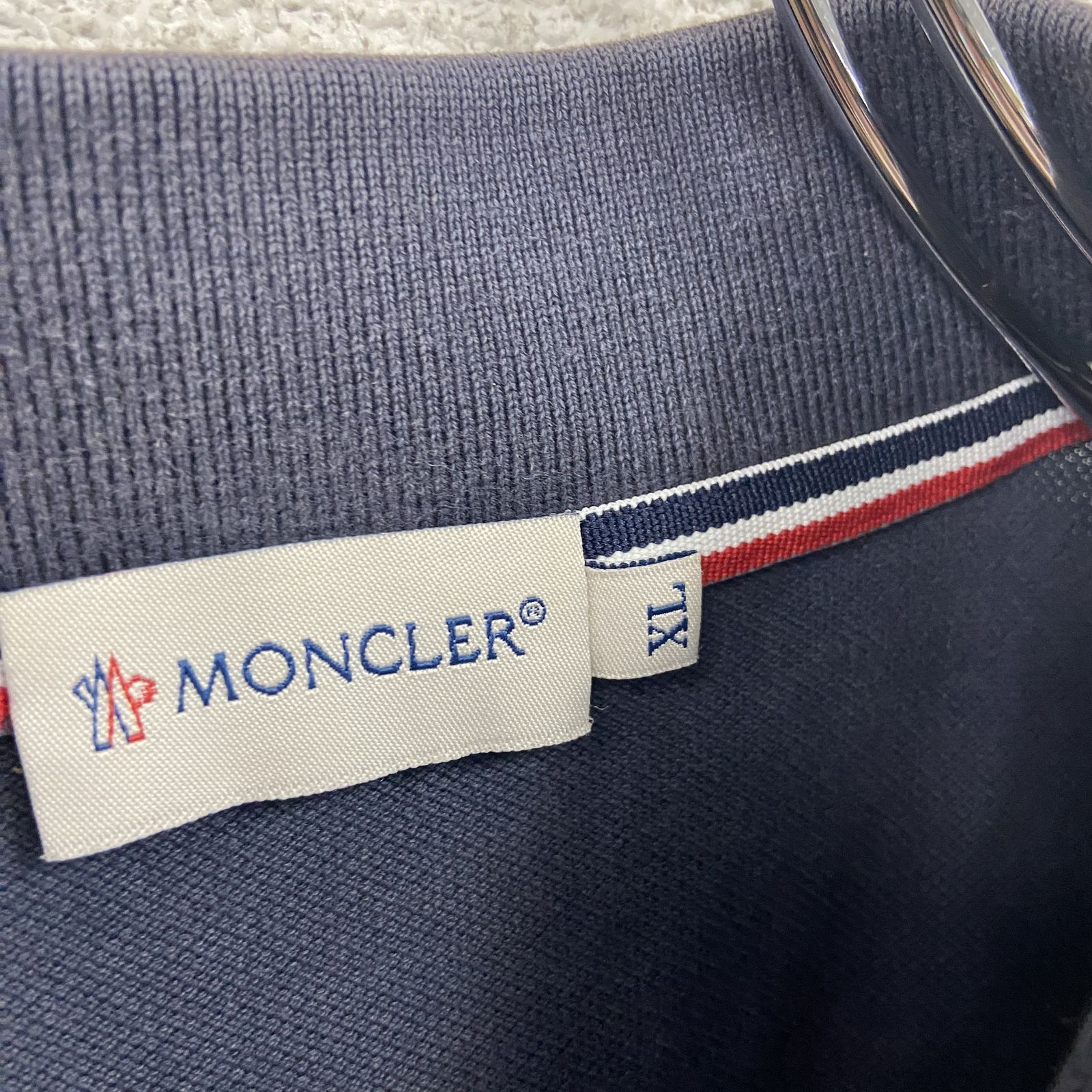 MONCLER モンクレール 半袖ポロシャツ 紺 ネイビー XLサイズ 古着