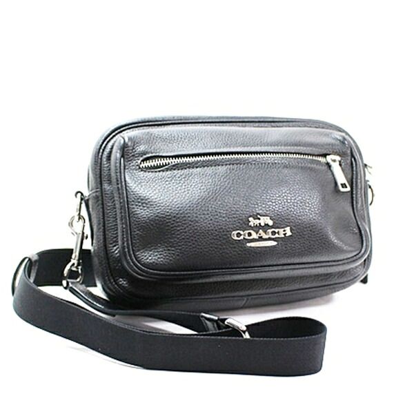コーチ ボディバッグ ショルダーバッグ エリアス CJ509 レザー ブラック 中古 ABランク COACH 男性 女性 メンズ レディース 男女兼用