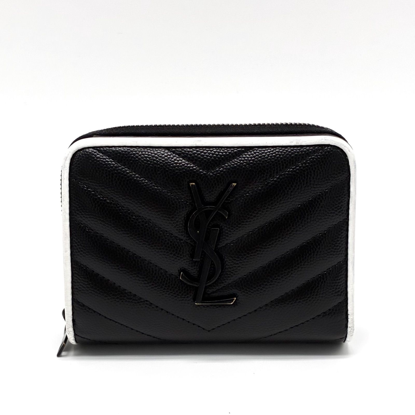 ◎格安 Saint Laurent サンローラン 二つ折り財布 YSL キャビアスキン