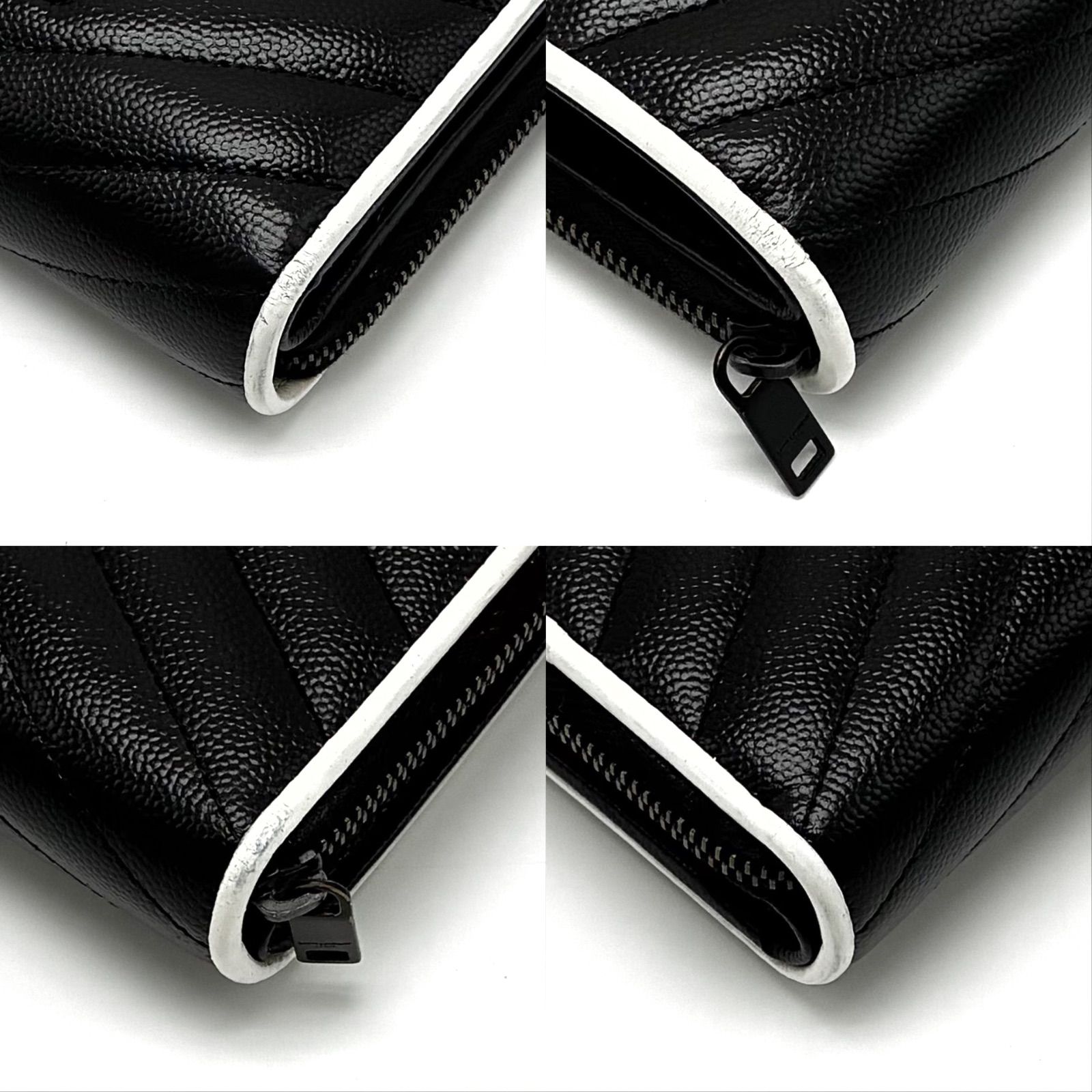 ◎格安 Saint Laurent サンローラン 二つ折り財布 YSL キャビアスキン