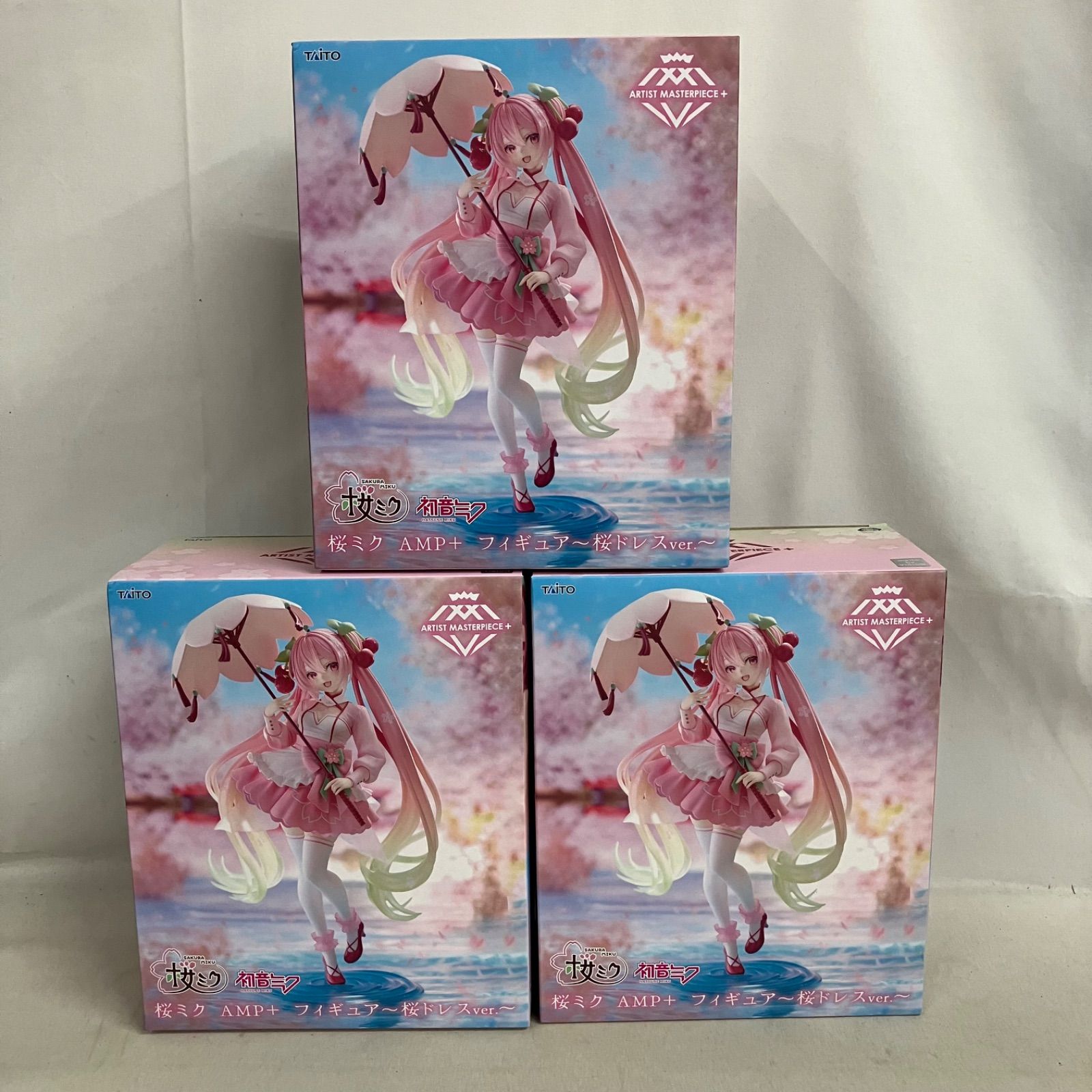 未開封 初音ミク AMP+ 桜ミク 桜ドレス フィギュア 3個セット SFK461