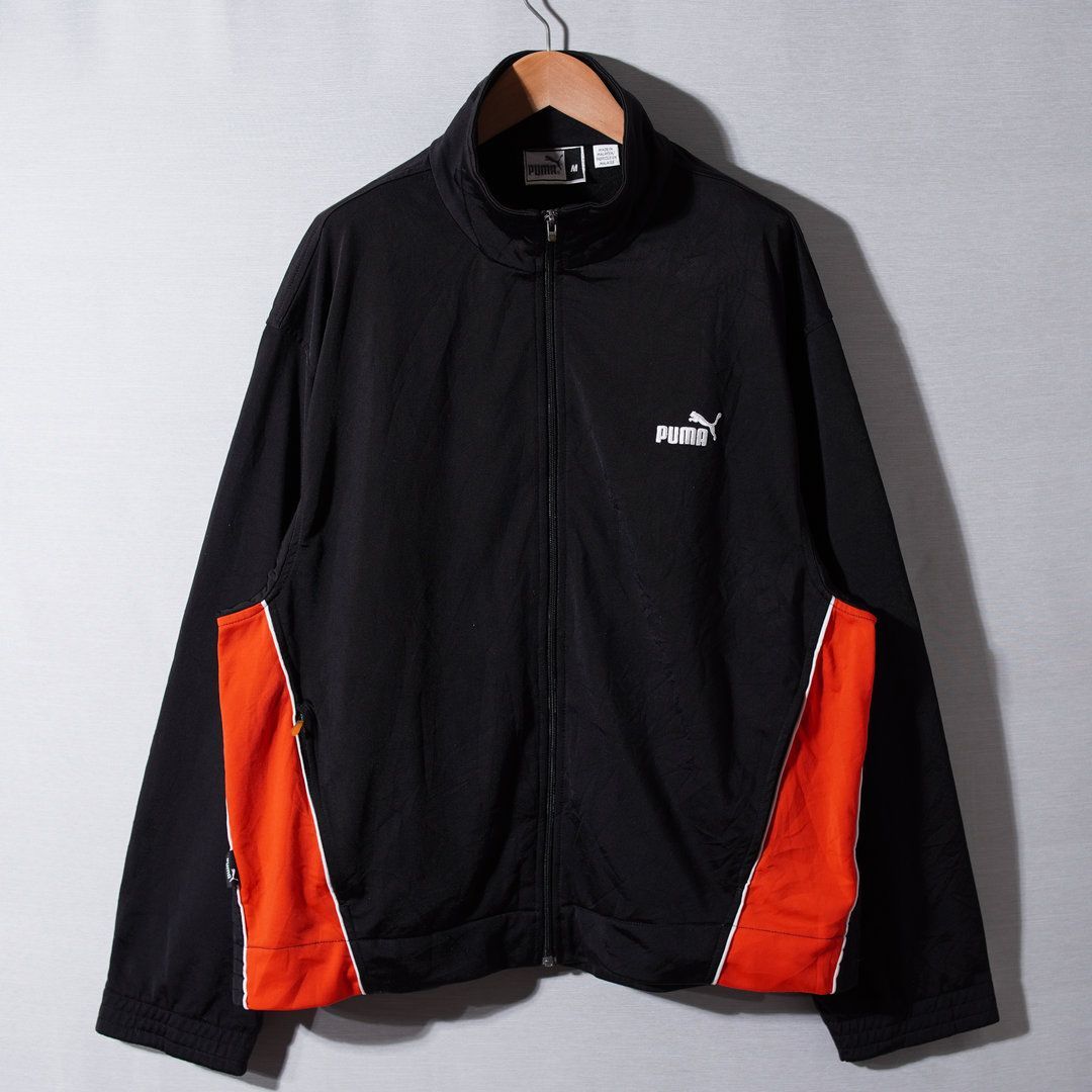 90s プーマ PUMA トラックジャケット L 相当 (表記M) ブラック レッド