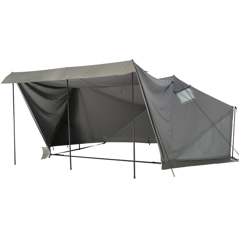 Soomloom大型1.65ミリタリーテント2.0スペース追加空間広々1.65 Military Tent2.0煙突穴付き快適ポップテントT/C素材日除けポリコットン焚き火テント日陰濃い多機能キャンプ/アウトドアキャンピングテント