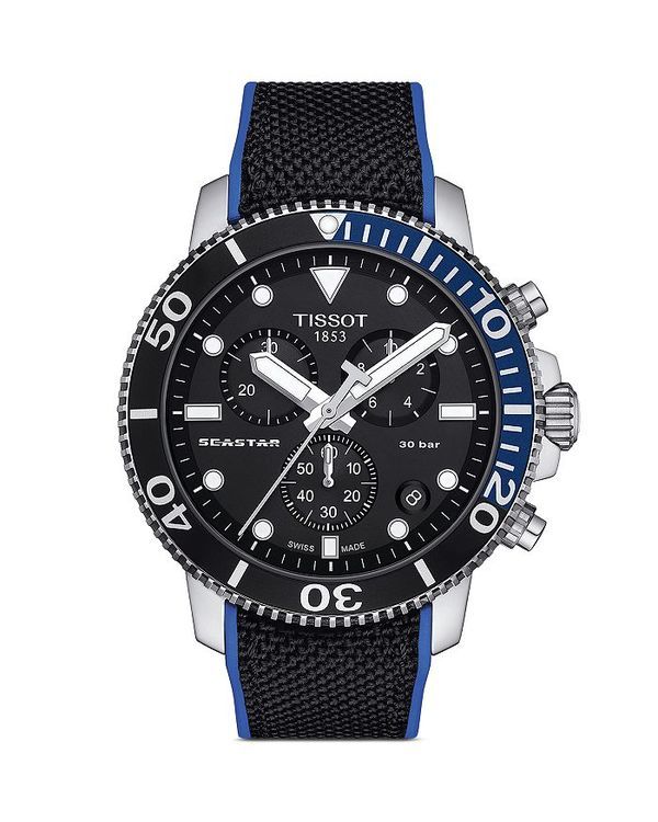 ティソット レディース アクセサリー 腕時計 Tissot Seastar 1000 Chronograph 455mm Black ブラック 98,340円
