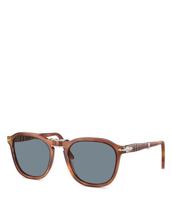 ペルソル レディース アクセサリー サングラス・アイウェア Persol Square Sunglasses 54mm BrownBlue Solid ブルー