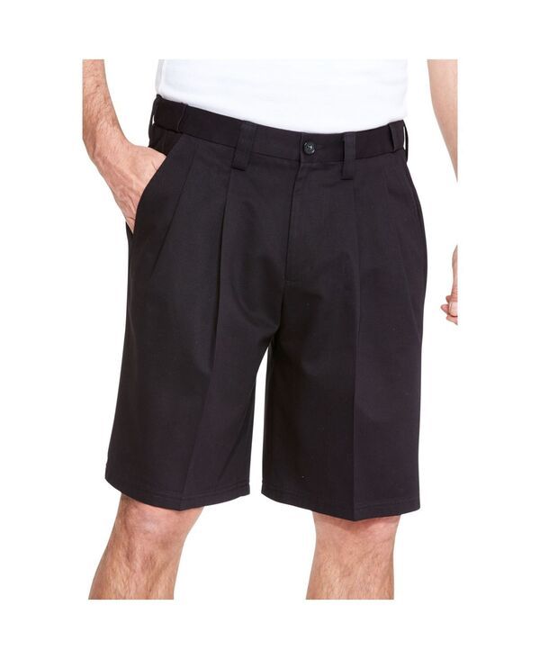 キングサイズ メンズ ボトムス ハーフパンツ・ショーツ ショートパンツ KingSize Mens WrinkleFreexpandable Waist Pleat Front Shorts Blac 22,480円