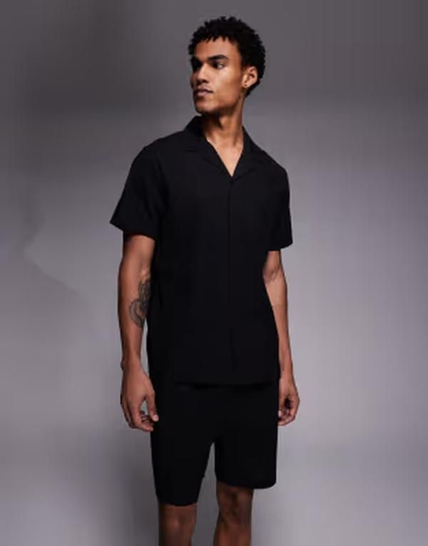 サウスビーチ メンズ ボトムス ハーフパンツ・ショーツ ショートパンツ South Beach seersucker shorts Black ブラック 16,480円