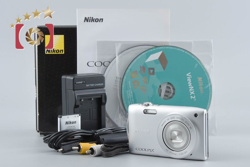 [중고] 니콘 니콘 COOLPIX S3300 크리스탈 실버 컴팩트 디지털 카메라 정품 박스 포함