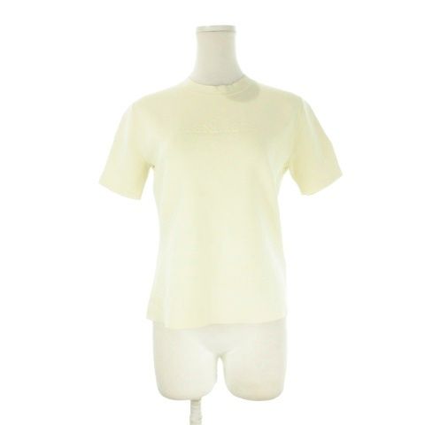 マックスマーラ MAX MARA 白タグ ニットカットソー S 白 アイボリー ロゴエンボス 半袖 2511361078 /CK20 ■GY62