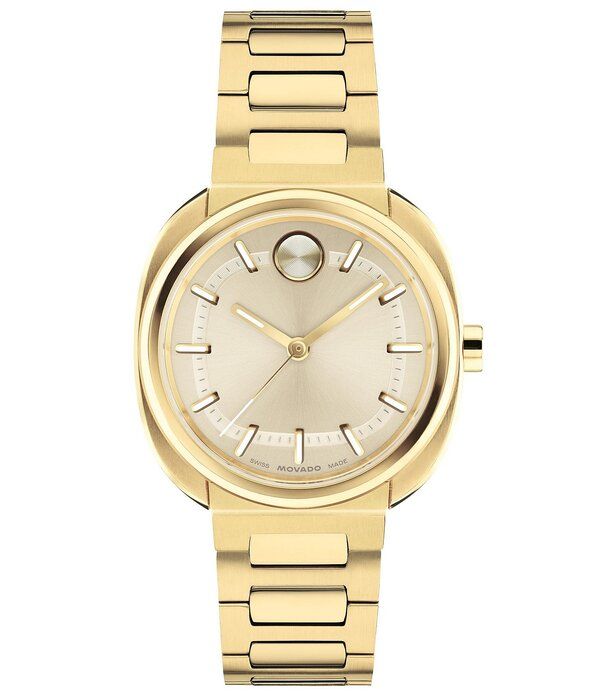 モバド レディース アクセサリー 腕時計 Tシャツ Movado Bold Nuvo Womens Ellipse Quartz Analog Stainlessteel Bracelet Watch