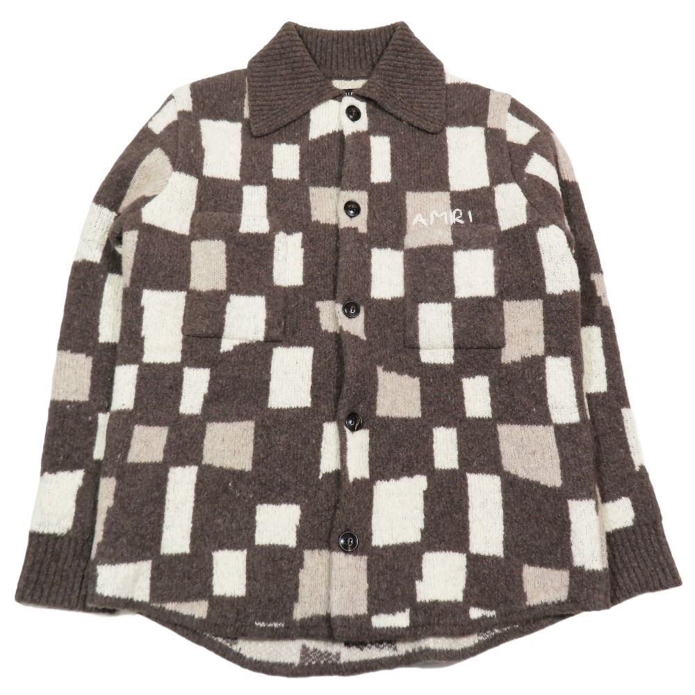 新品同様 AMIRI アミリ チェック柄 ニットジャケット ブルゾン