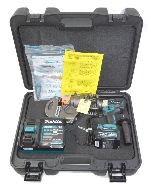 新品 未使用 OGURA オグラ N9205WMX 複動式 コードレスパンチャー バッテリー(BL4025) 充電器 (DC40RA)付