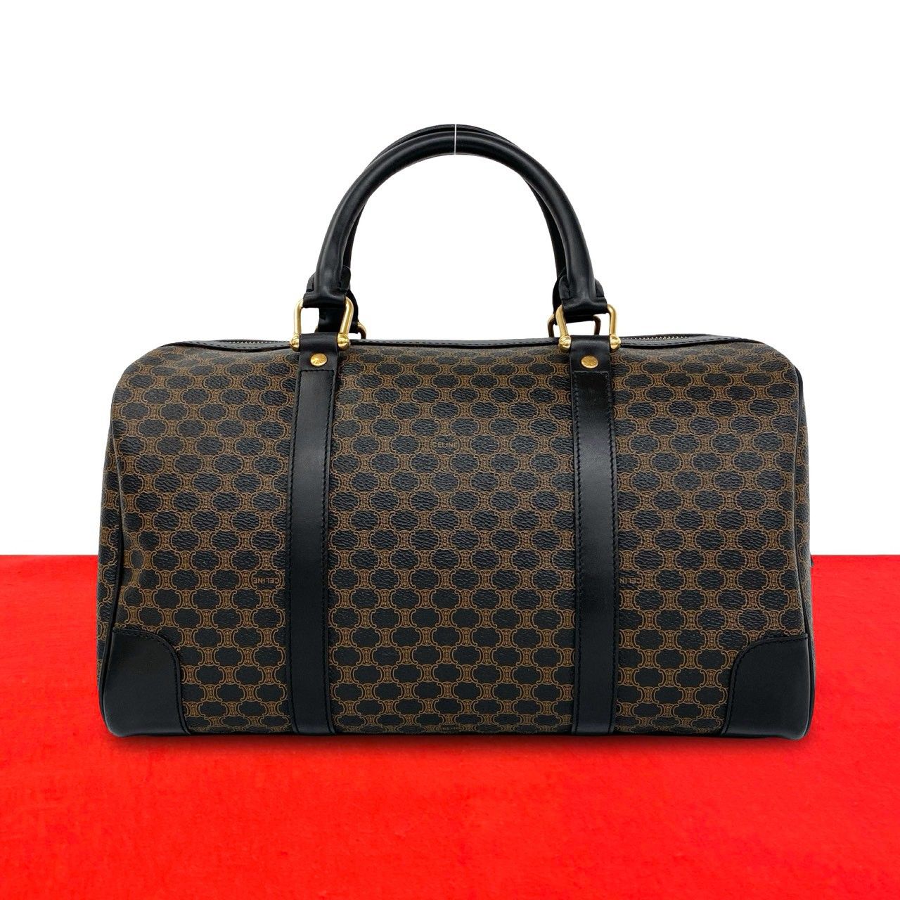 極 美品 CELINE セリーヌ ヴィンテージ マカダム ブラゾン 柄 レザー