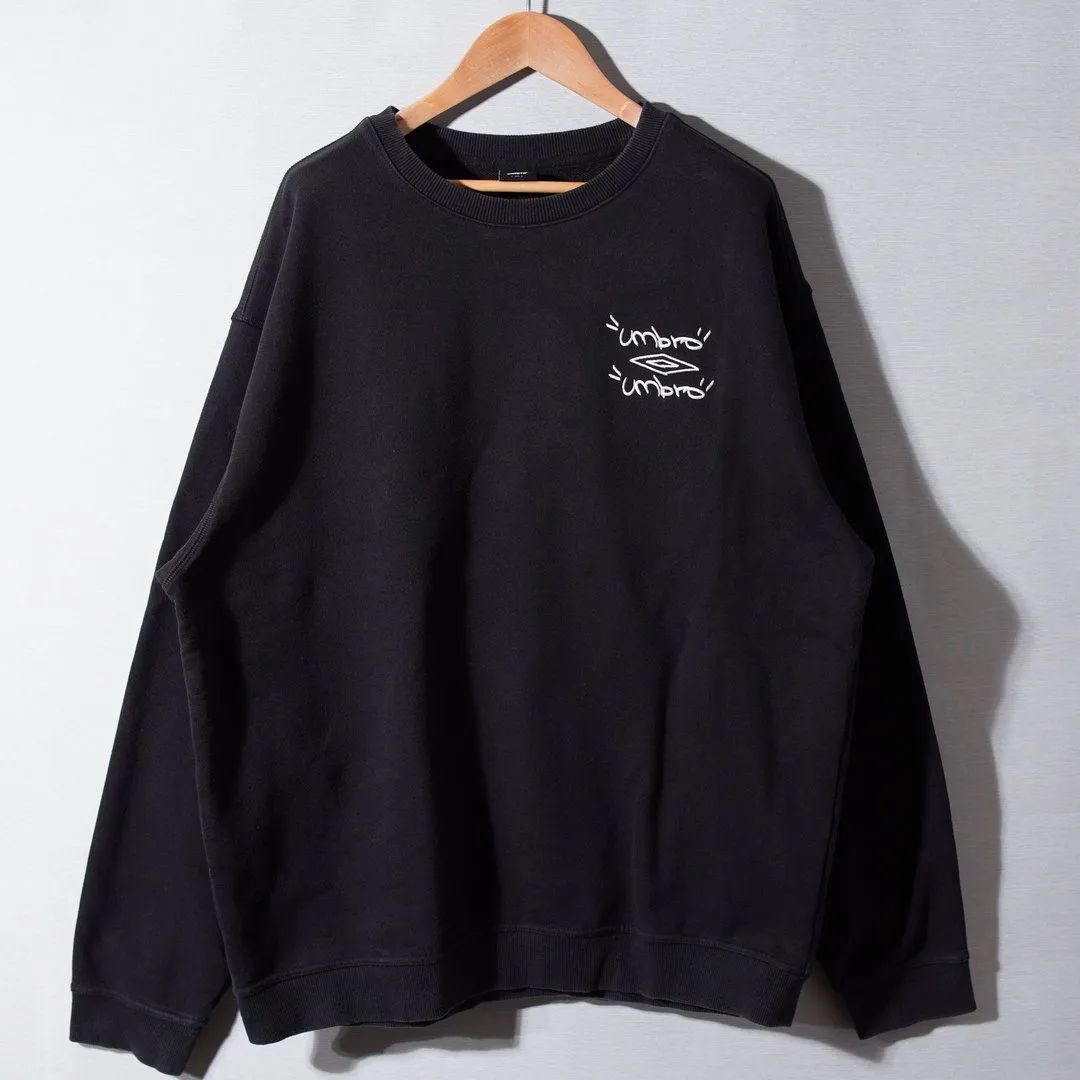 アンブロ UMBRO スウェット XL ブラック 海外限定モデル ロゴ刺繍