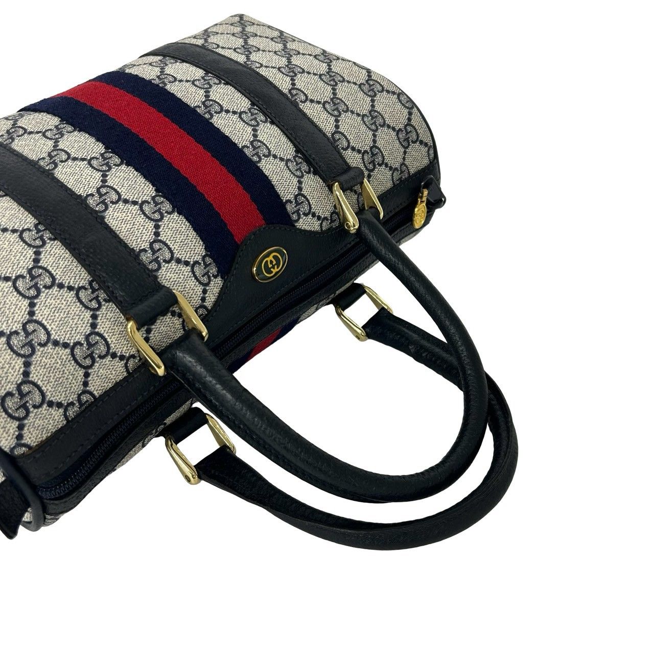 極 美品 GUCCI グッチ オールドグッチ シェリーライン GG ロゴ 柄 金具