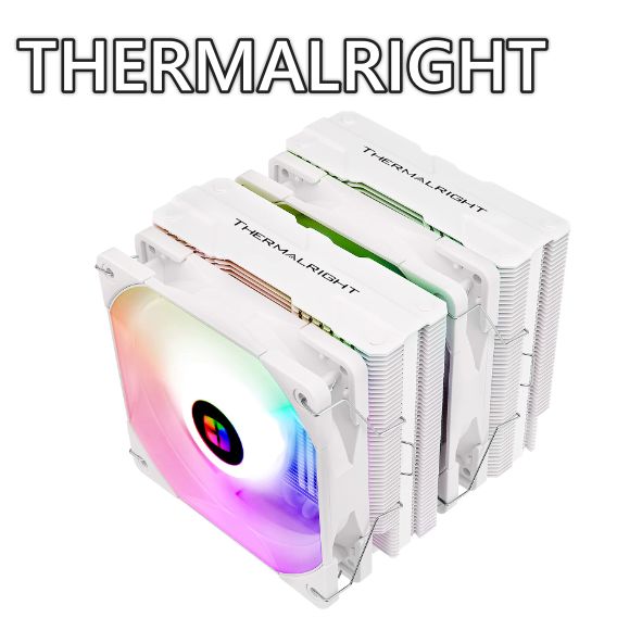 THERMALRIGHT PA120 흰색 ARGB CPU 윈드 쿨링 라디에이터, 더블 타워 라디에이터, 6개의 핫 파이프 CPU 쿨러, 더블 TL-C12W-S PWM 팬