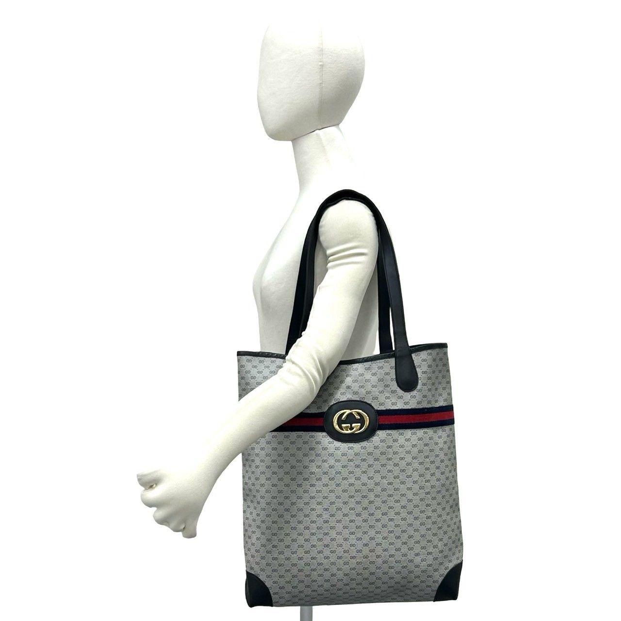 極 美品 GUCCI グッチ オールドグッチ シェリーライン マイクロGG ロゴ