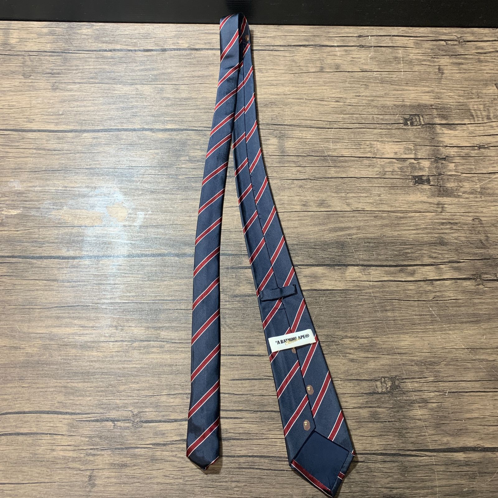 むつ81-091401] [併売] a bathing ape ネクタイ ネイビー バーガンディ