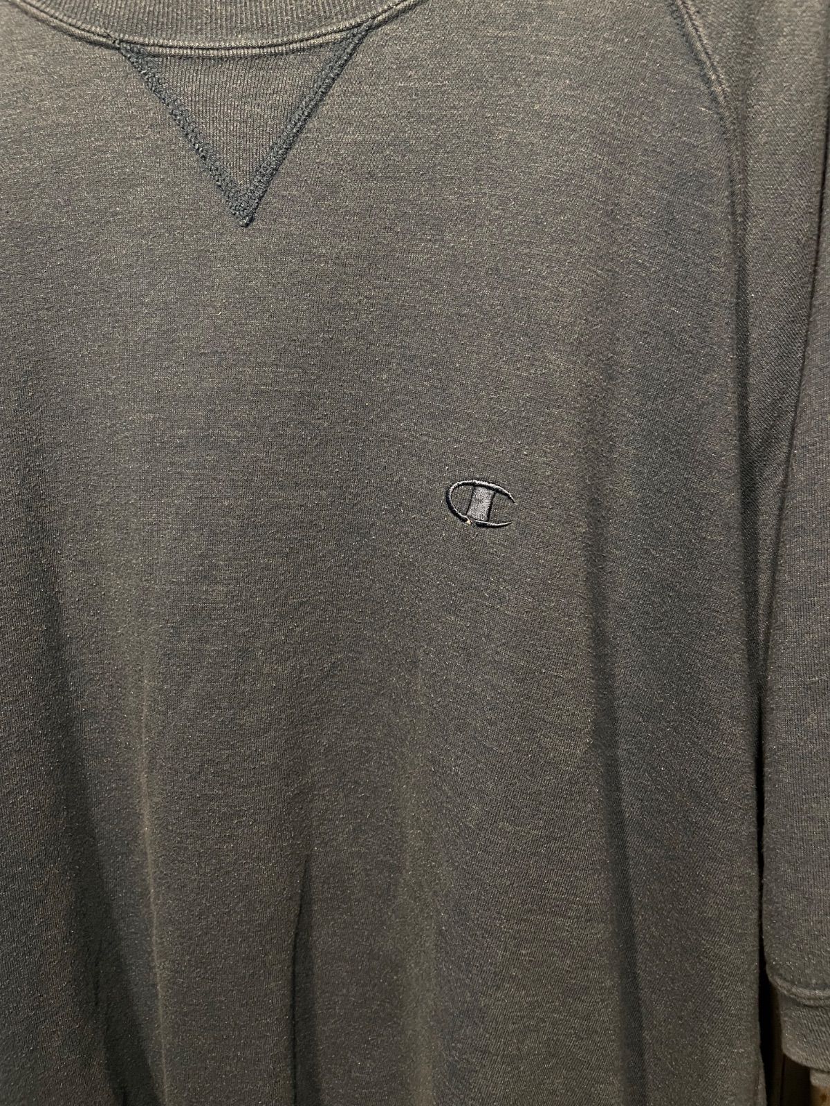 Champion 90年代 半袖ラグランスウェット(グレー・L・USA製) 3