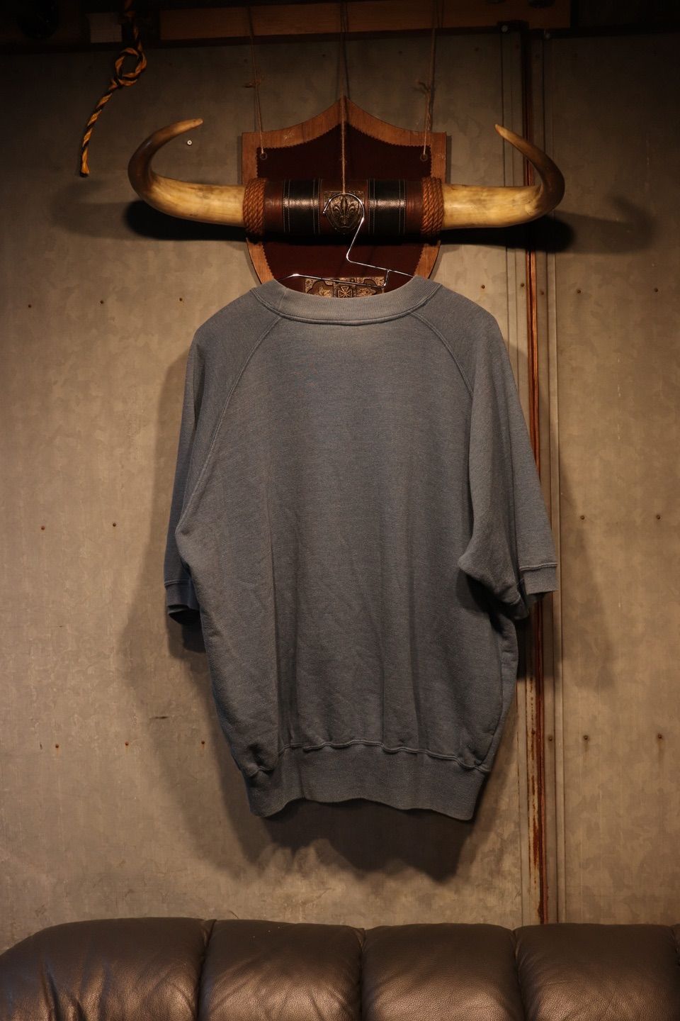 Champion 90年代 半袖ラグランスウェット(グレー・L・USA製) 2