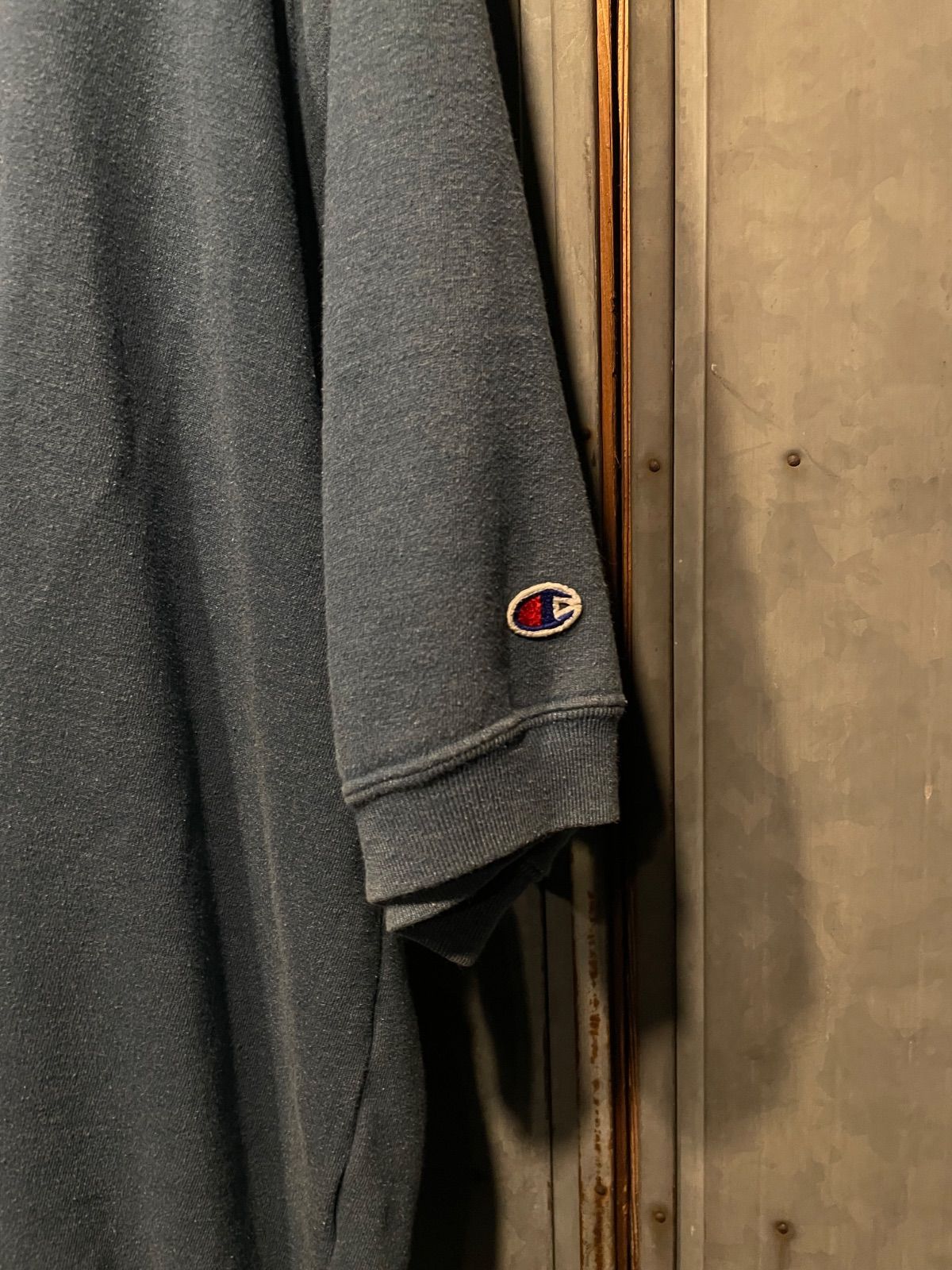 Champion 90年代 半袖ラグランスウェット(グレー・L・USA製) 4