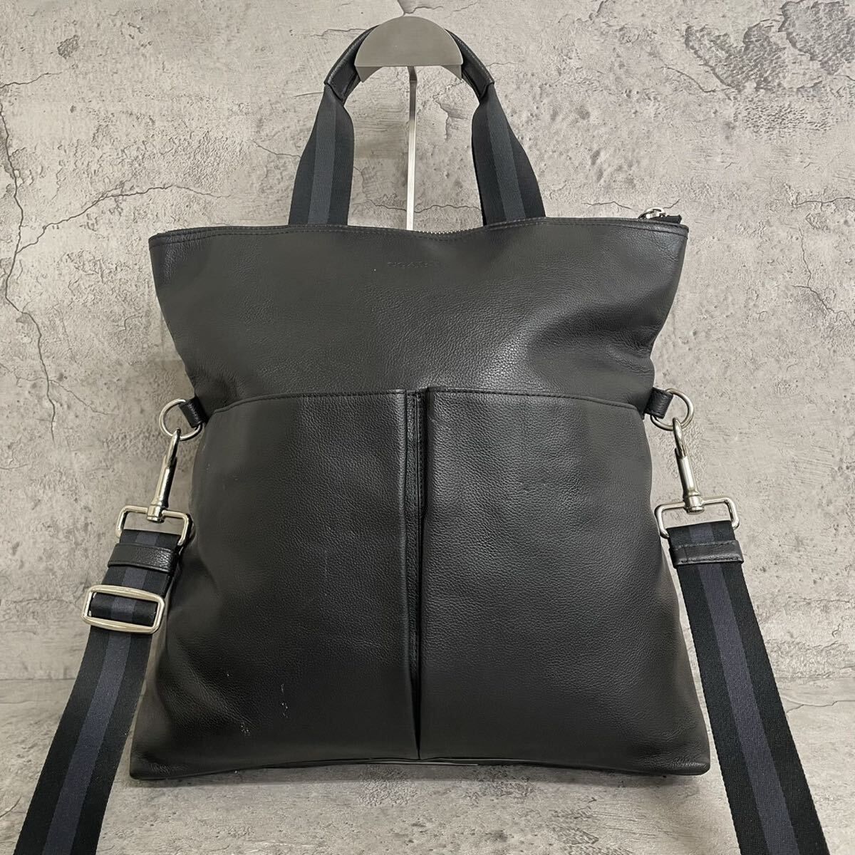 美品 A4収納可 COACH コーチ 2way ショルダーバッグ 斜め掛け メンズ 