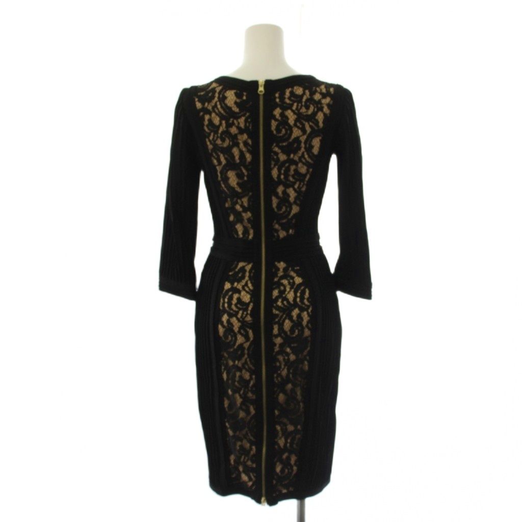 本日のみセール！タダシショージワンピースサイズ0ひざ丈ワンピ タダシショージ TADASHI SHOJI ワンピース 七分袖 ひざ丈 レース切替 0