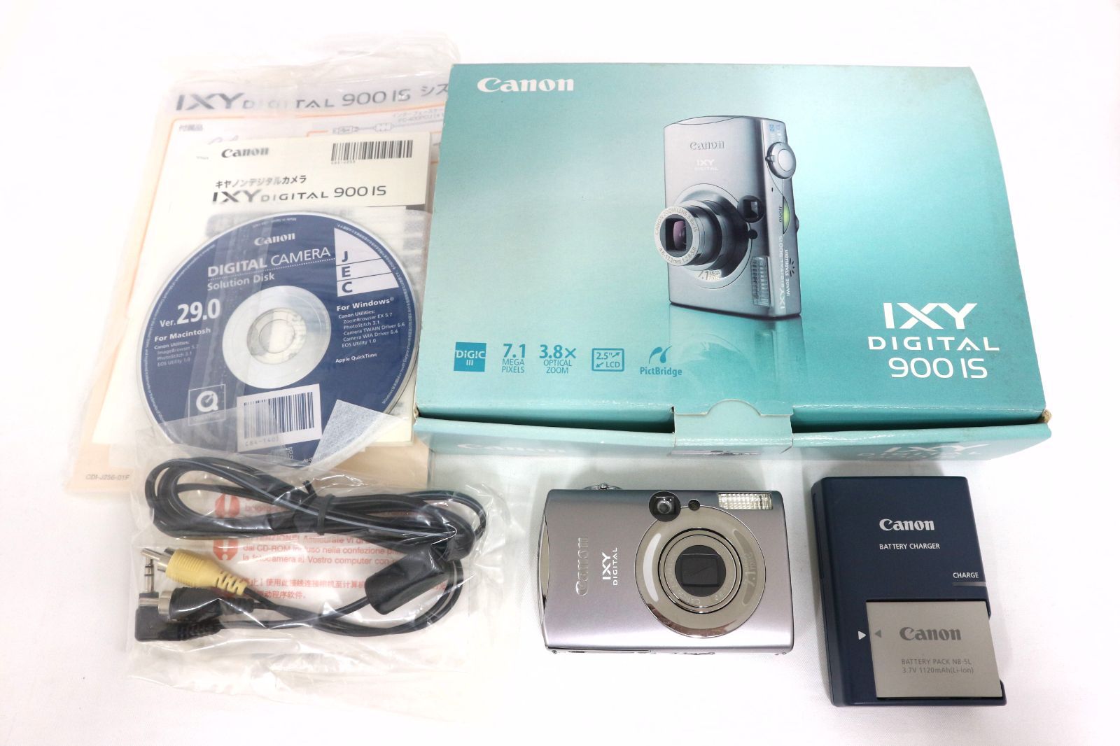 動作品】Canon IXY DIGITAL 900 IS シルバー デジタルカメラ オールド