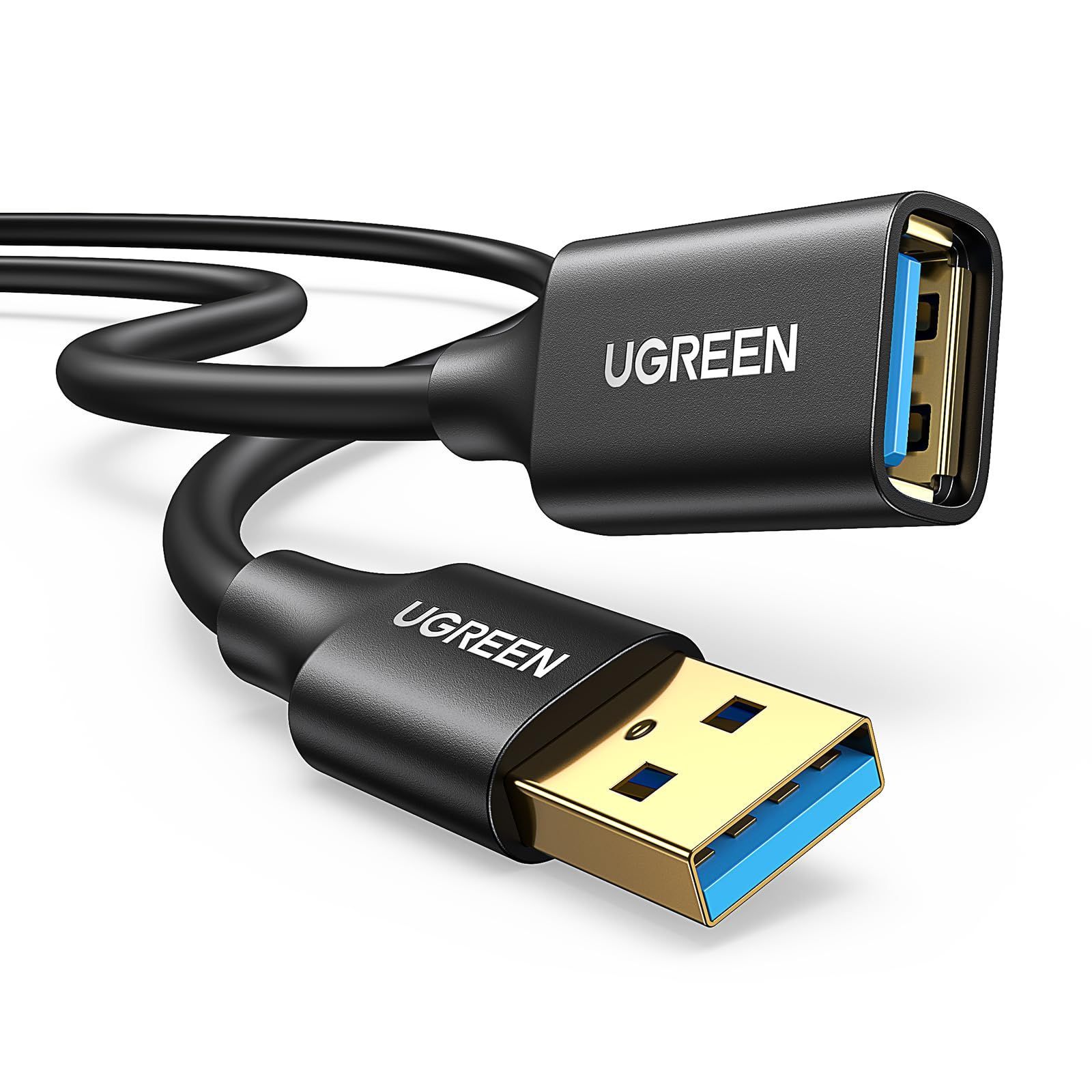 USB 케이블, 남성 - 여성 고속 데이터 전송, 금도금 커넥터 연장 코드 연장 케이블, USB3.0 2M 연장 USB UGREEN