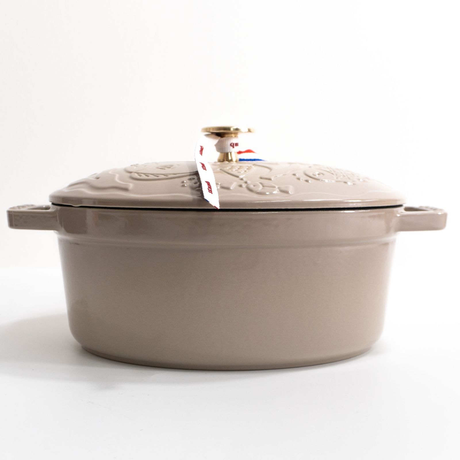 未使用品】mina perhonen×STAUB【ココットオーシャン オーバル リネン