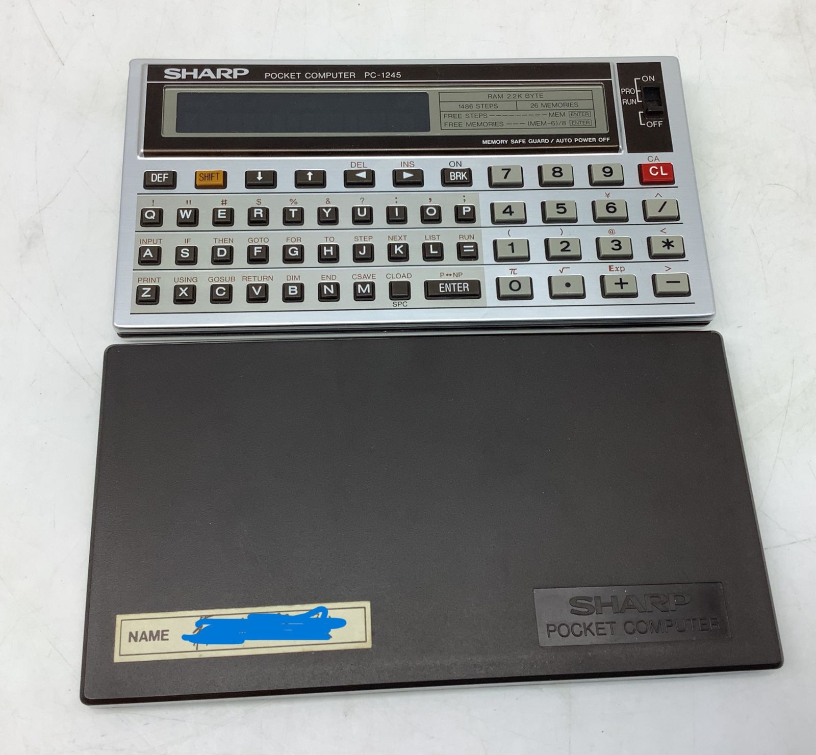 9022 【ジャンク】箱・説明書付 SHARP POCKET COMPUTER PC-1245