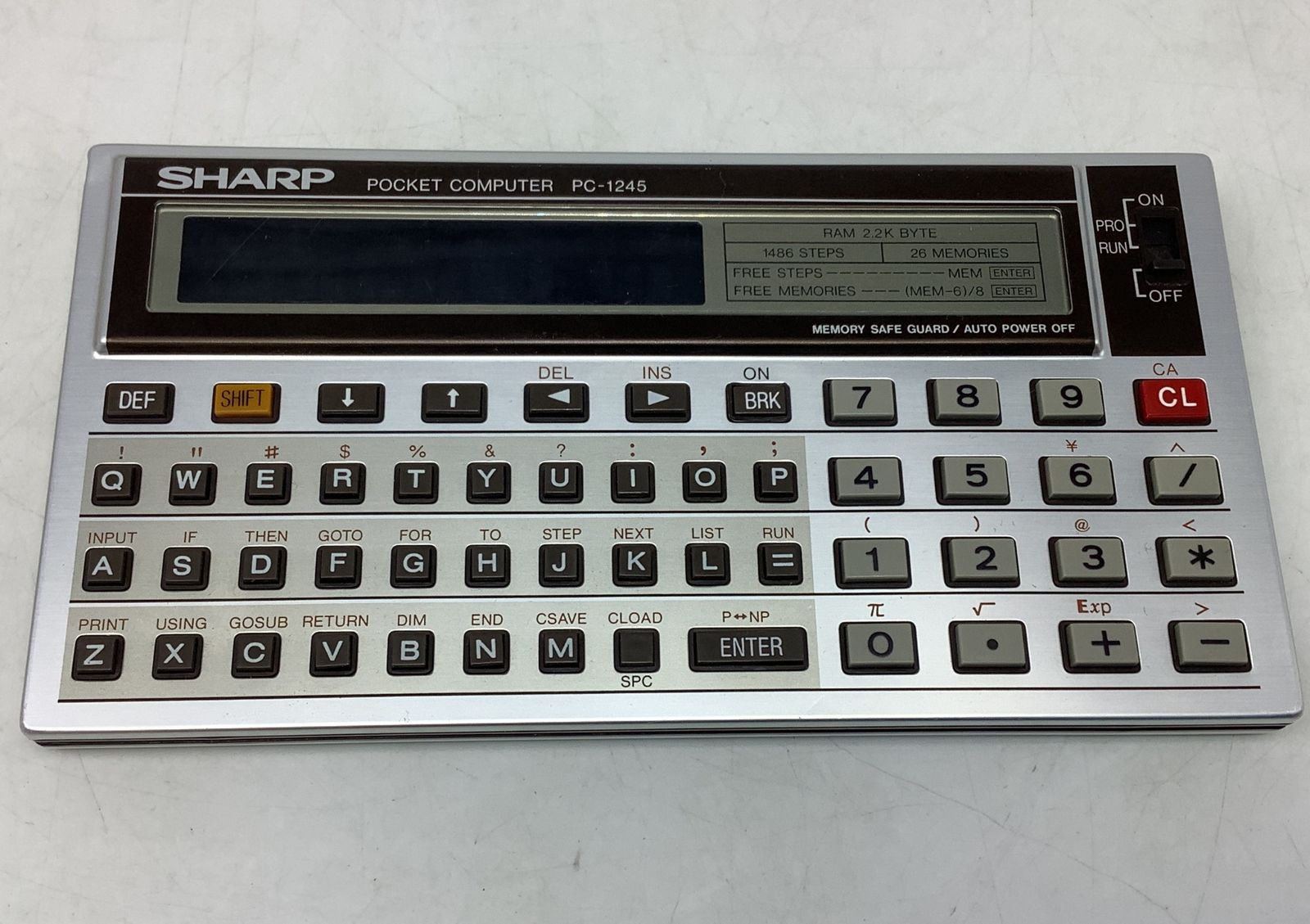 9022 【ジャンク】箱・説明書付 SHARP POCKET COMPUTER PC-1245