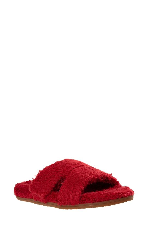 レヴィタライン レディース シューズ サンダル フリース Revitalign Callie High Pile Fleece Slide Slipper Cranberry