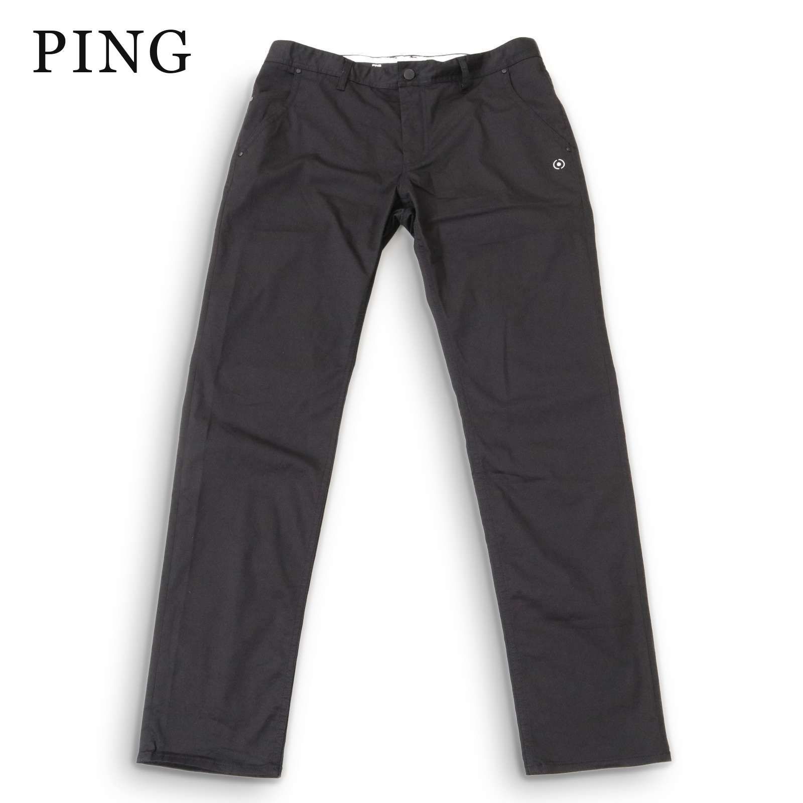 핑핑 골프 올이어 [미스터핑 자수] 5 포켓 스트레치 팬츠 슬랙스 라지 사이즈 SZ.LL 남성용 블랙