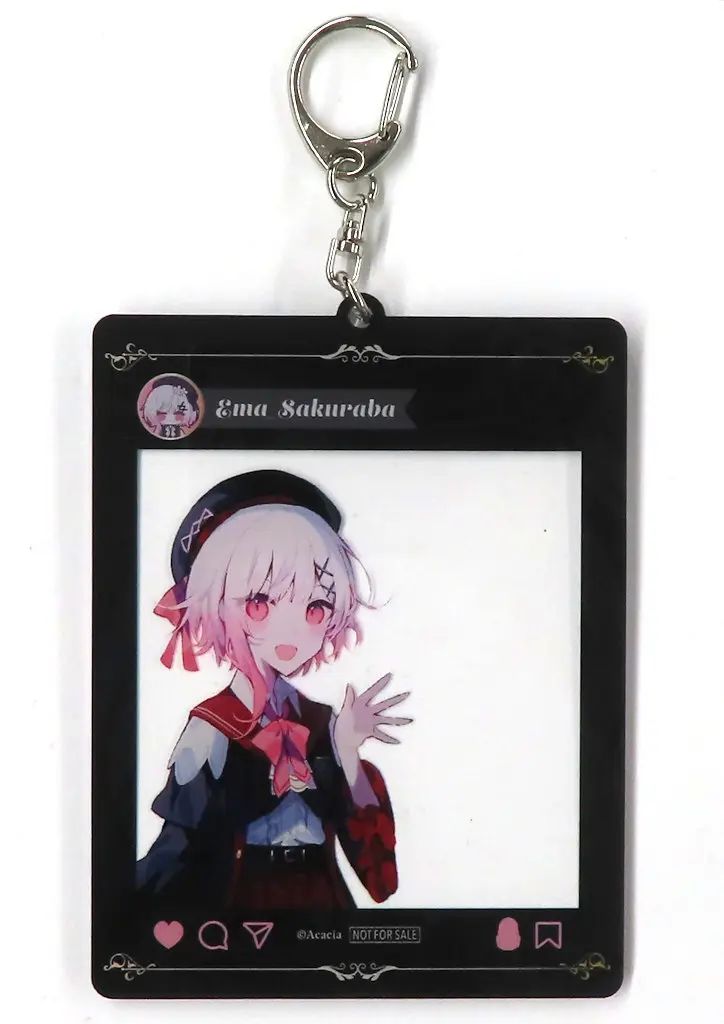 新品 魔法少女ノ魔女裁判 桜羽エマ SNS風キーホルダー 2種セット 特典 中古】キーホルダー 桜羽エマ SNS風アクリルキーホルダー 「朗読劇