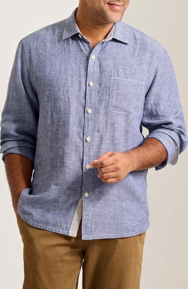 トッミーバハマ メンズ トップス シャツ リネン Tommy Bahama Paradise Breezer Linen Shirt Island Navy ネイビー 19,225円