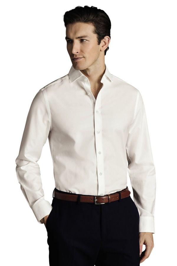 チャールズティリット メンズ トップス シャツ スリムフィット Charles Tyrwhitt NonIron Twill Cutaway Slim Fit Shirt Single Cuff Iv