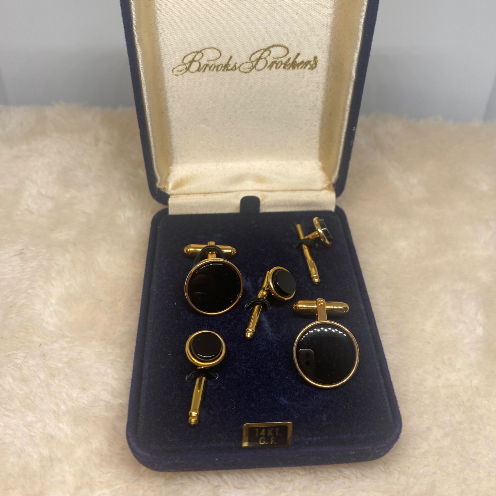 ブルックスブラザーズ Brooks Brothers 14KT,G,F 黒石 カフス