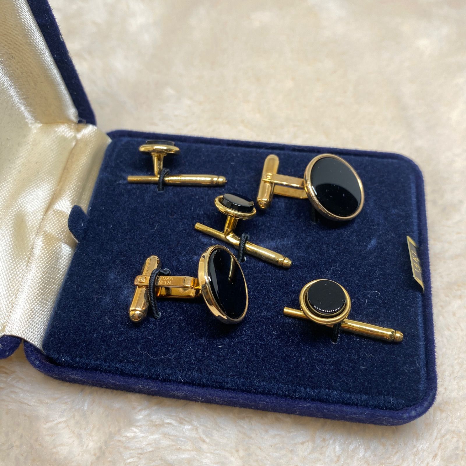 ブルックスブラザーズ Brooks Brothers 14KT,G,F 黒石 カフス