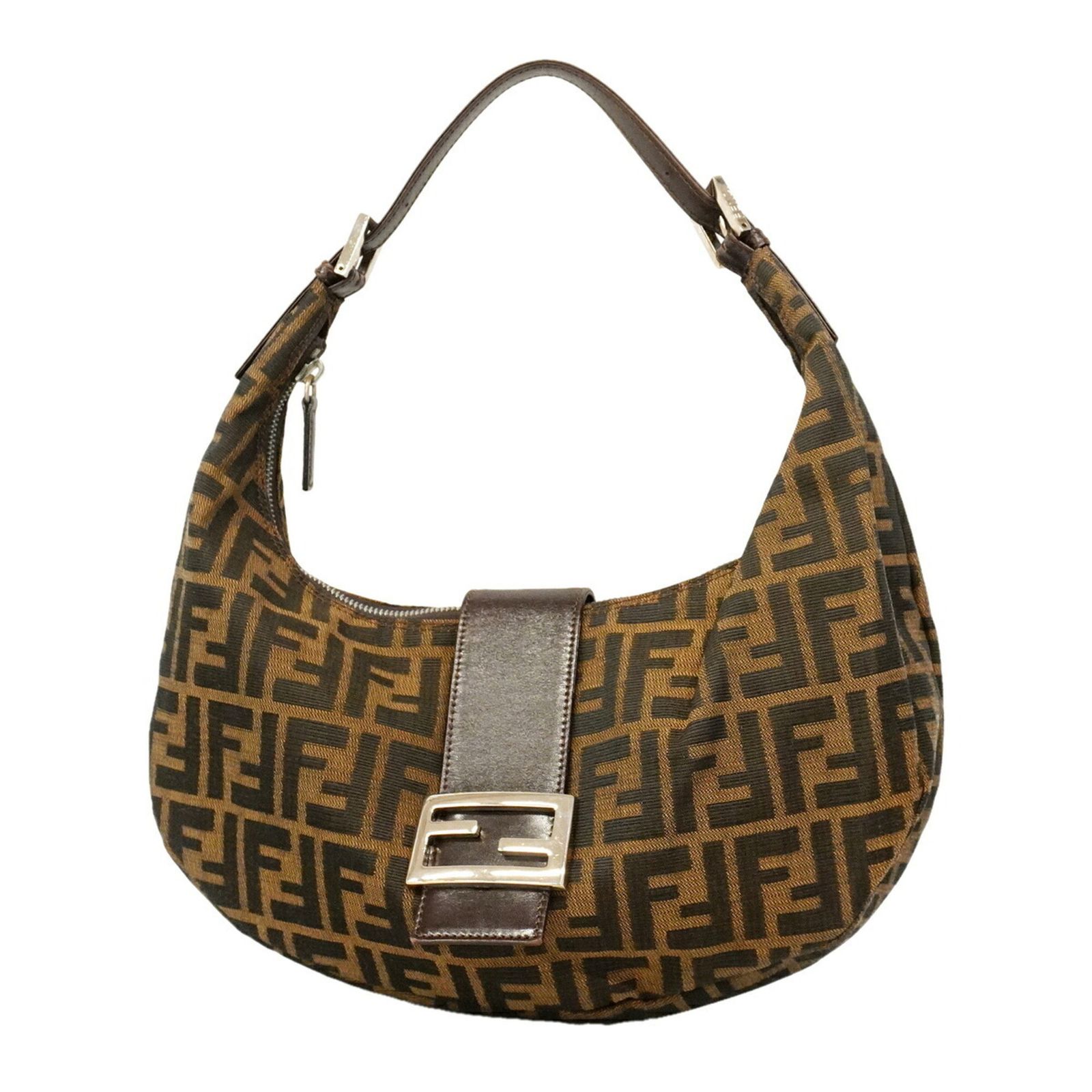 フェンディ(Fendi) フェンディ ショルダーバッグ ズッカ ナイロンキャンバス ブラウン レディース