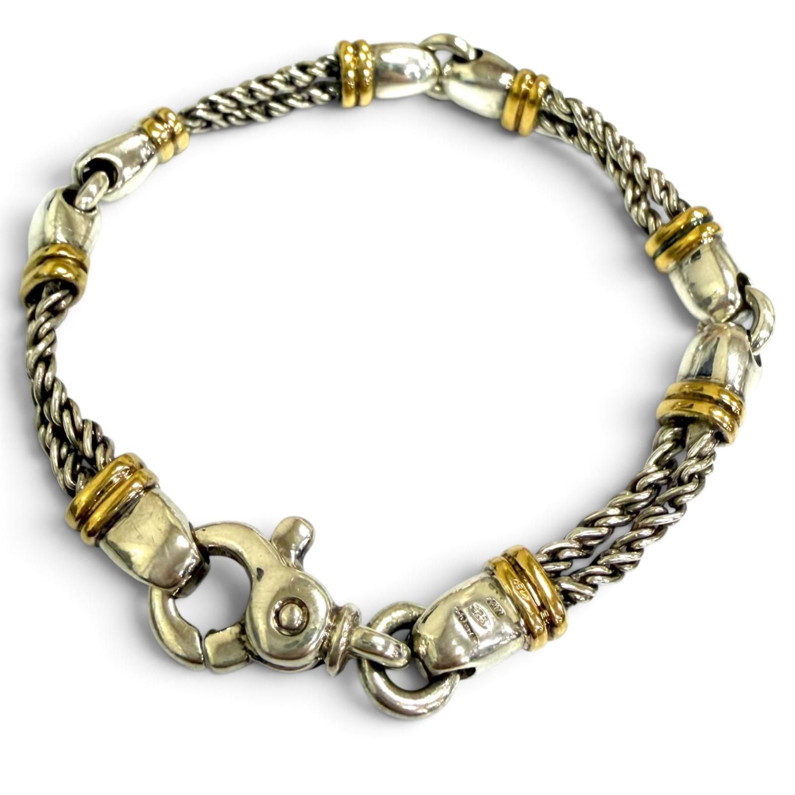 美品□TIFFANY&Co. ティファニー 750 SV925 ダブルロープ ブレスレット アクセサリー シルバー イエローゴールド メンズ レディース 155,250円